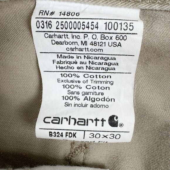 Carhartt B324 FDK Pants Men's Work Relaxed Fit Tan Utility Carpenter - Picture 11 of 16